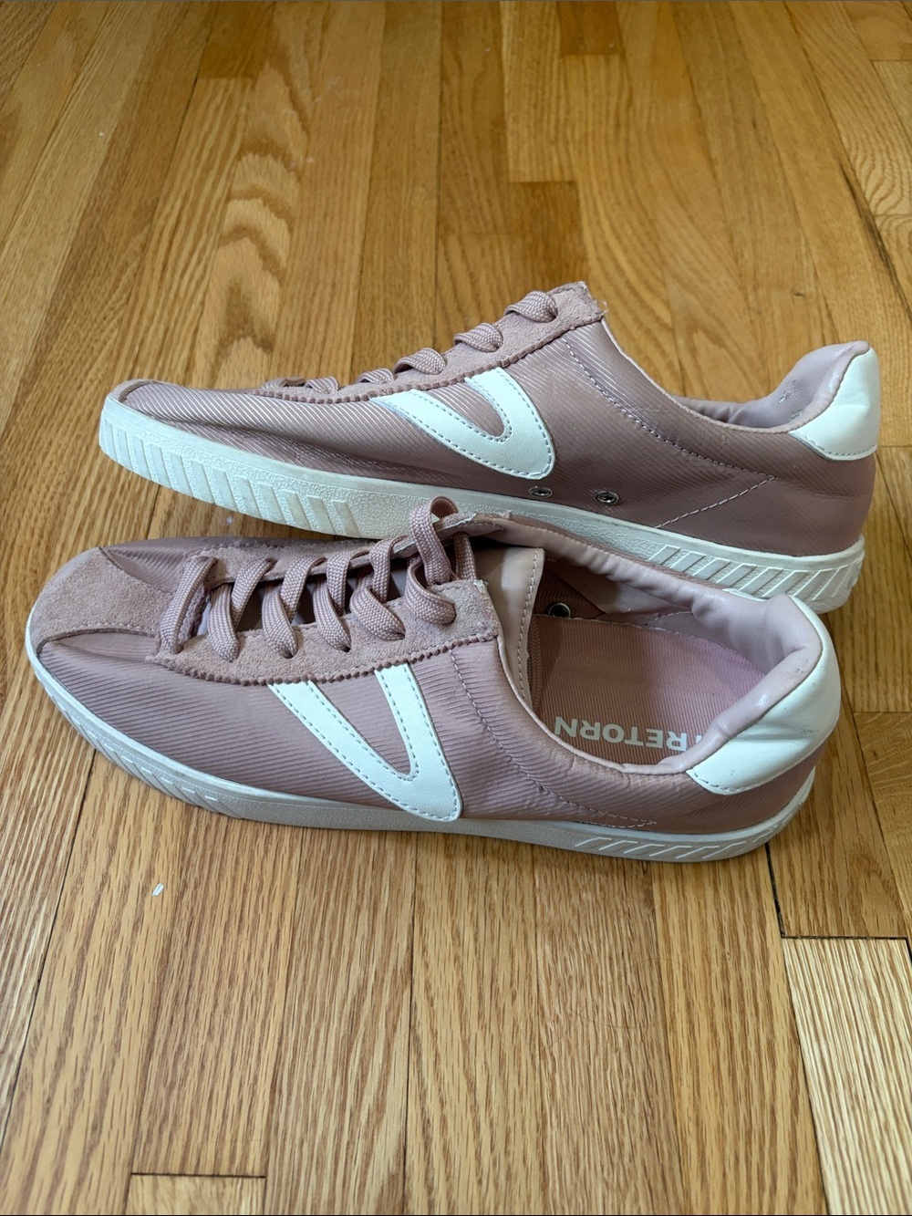 Tretorn Blush Pink and Cream Classic Low-Tops - Picture 7 of 10